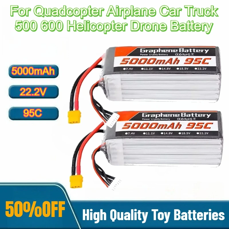 6S Lipo Battery 22.2V 5000Mah - Bateria Lipo 95C 22.2V 6S 5000mAh