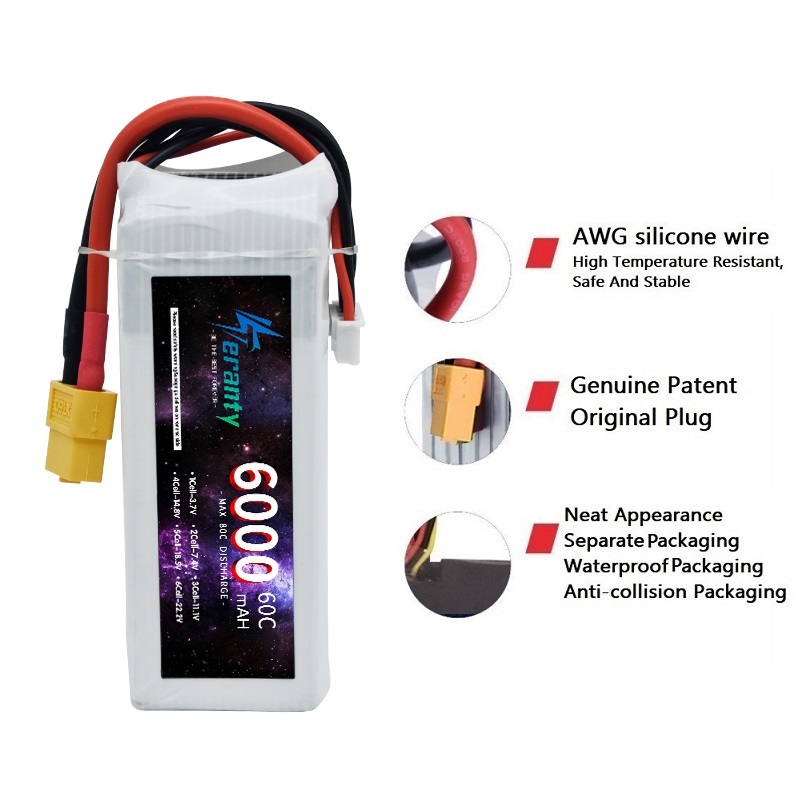 Bateria lipo de 6000mah, 14.8v - 4S Lipo Battery 14.8V 6000Mah avaliação e preço
