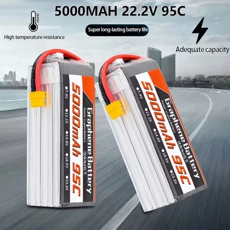 Bateria Lipo 95C 22.2V 6S 5000 - 6S Lipo Battery 22.2V 5000Mah avaliação e preço
